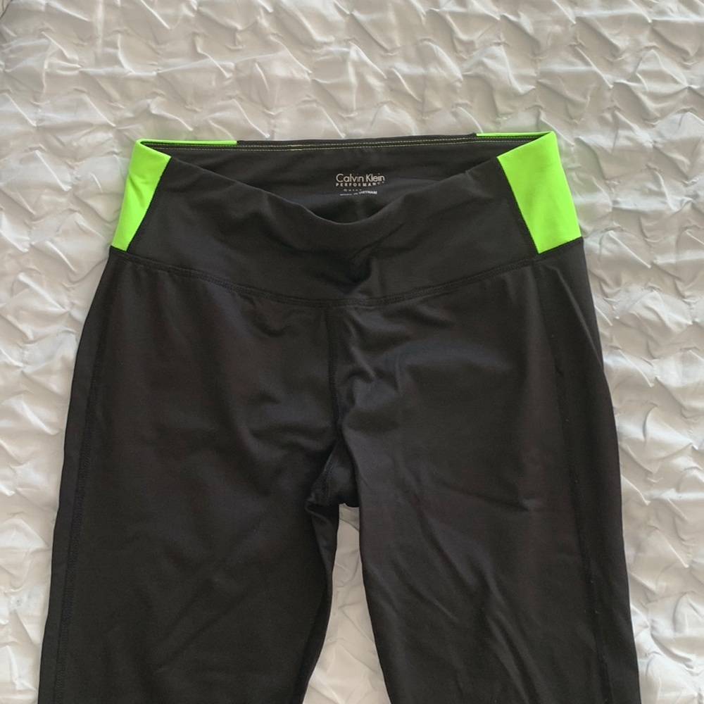 Calvin Klein performance neon yellow and black leggings - Woman’s size small
